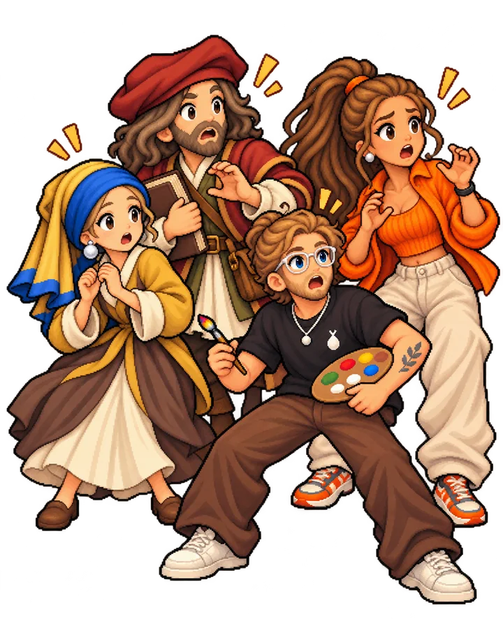 Pearl, Leonardo, Florian und Canan